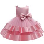 Baby Pink Multi Layer Bow Frock